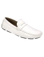  JSM-5308 Mens stylish White Casual Slip-On Loafer Shoes