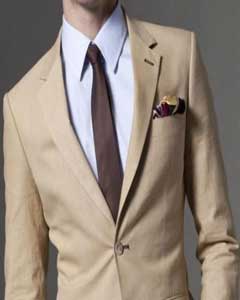  KA1333 & Kids Boys Sizes Taupe Linen Suits For