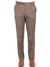  Mens Taupe Wool Front Front Pant