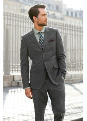  JSM-2220 Mens 3/Three Button Fitted Slim Fit Wool Suit