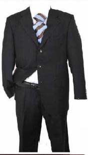  Jet Black Solid Fabric Suit 