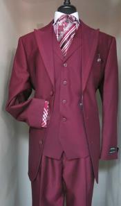  BC-03 Three Button Single Breasted Vested Suit Jacket With