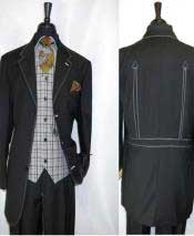   Black Suit Gray Vest Mens