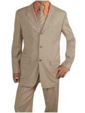  Tan khaki Color ~ Beige Suit Poly Blend Summer