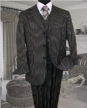  Mens Three Piece Suit - Vested Suit pronounce visible