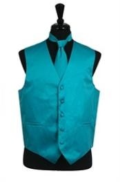  VS1028 Vest Tie Set turquoise ~ Light Blue Stage