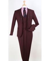  GD1705 Mens Two Toned And Fashion Trim Lapel Burgundy