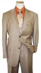  Button Dark Tan khaki Color ~ Beige Coffee Suit
