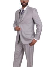  GD1120 Mens Two Button Classic Fit Gray Houndstooth Three