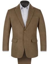  JSM-5684 Mens 2 Buttons Single Breasted Corduroy Beige Suit
