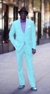  Ultra Smooth 2 Button Style Suit Light Blue ~