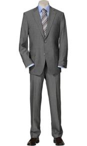 Mens2ButtonsSolidLightGrayQualityPortlySuits