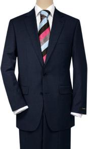  Mens 2 Buttons Solid Navy Blue Quality Portly Suits