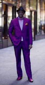  Ultra Smooth 2 Button Style Suit Purple color shade
