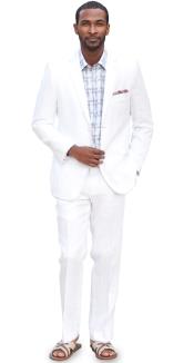  Button Style Solid Mens 2 Piece Linen Causal Outfits