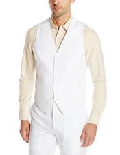  Mens Linen Vest & Pants Set Available in White