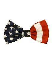   Mens White/Red/Blue American Flag Bowtie