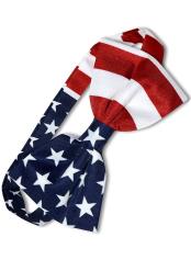   Mens White/Red/Blue Polyester American Flag