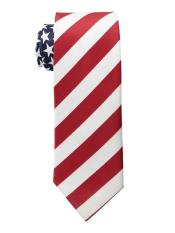  Mens Trendy Polyester White/Red Neck Ties