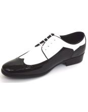  SM5167 Mens Black/White Wing Tip Toe Wedding Prom Two