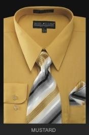  JK2992 Dress Shirt - PREMIUM TIE - Gold~Yellow~Mustard 