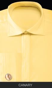 yellow french cuff dress shirt