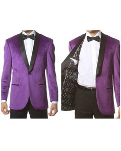 Purple and black suit