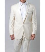  JSM-2410 Mens 1 Button Off White Slim Fit Prom