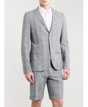  GD1821 Mens Summer Light Gray Business Suits With Shorts