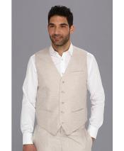  GD1844 Mens 2 Piece Linen Causal Outfits Vest &
