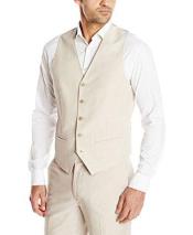  GD1847 Mens 2 Piece Linen Causal Outfits Vest &