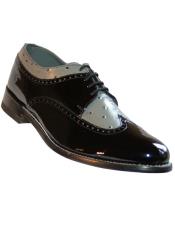   Mens Genuine Patent Lace Up