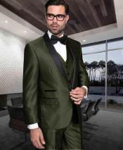  1 Button Shiny Flashy Tuxedo Modern Fit Vested Suit