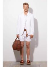  MO670 Mens 2 Piece Linen Causal Outfits Fabric summer