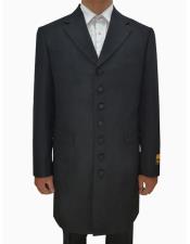  mens Black Single Breasted Seven Button Zoot Suits