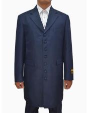  mens Navy Single Breasted Seven Button Zoot Suits