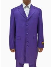  mens Purple Single Breasted Seven Button Zoot Suits
