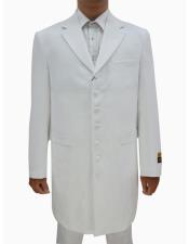  mens White Single Breasted Seven Button Zoot Suits