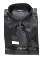  NK121 New Liquid Jet Black Satin Dress Shirt Tie
