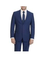  mens Single Breasted Blue Two Button Slim Fit Suit