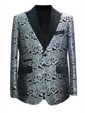  JA702 Cheap Mens Printed Unique Patterned Print Floral Tuxedo