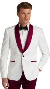   mens Single Breasted Burgundy Slim