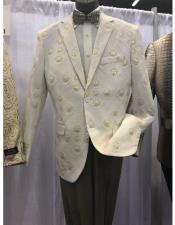  mens Single Breasted White Suit