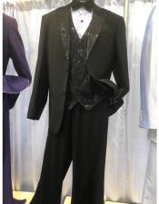   mens Black Single Breasted Suit