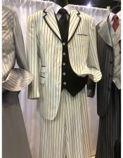  mens Single Breasted White Suit