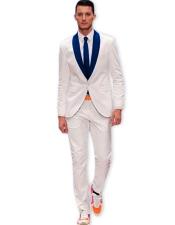   mens White One Button Suit