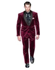 burgundy velvet suit