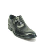  Mens Monk Strap Leather Wingtip Loafers by Carrucci -