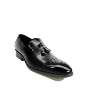  Mens Slip On Leather Tassel Loafers by Carrucci -