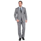  Mens Single Breasted Notch Lapel Two Button Gray Suit